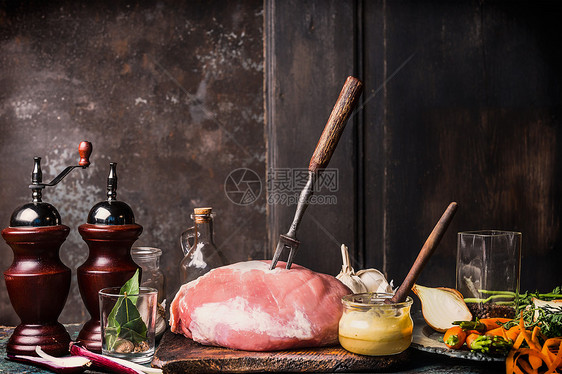 猪肉火腿肉与蜂蜜芥末釉配料图片