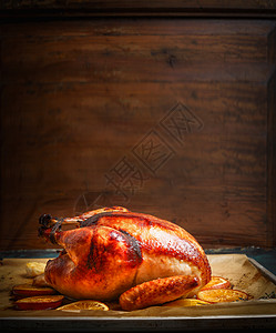感恩节美味的烤火鸡背景