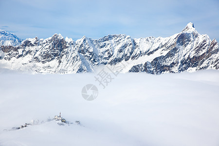 塞维尼亚滑雪胜地的高原罗莎意大利最高的滑雪坡3480公吨背景下,雪峰下个麦角意大利阿尔卑斯山,欧洲背景图片