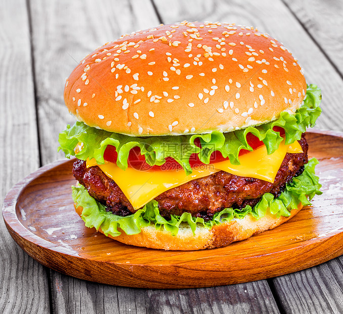 美味可口的汉堡芝士汉堡