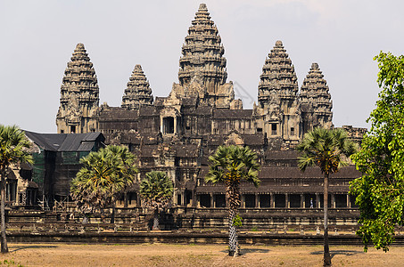 吴哥窟高棉寺庙建筑群的部分,东南亚受游客的欢迎,古代地标礼拜场所西姆收获,柬埔寨图片