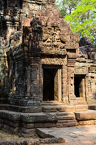 塔索姆高棉吴哥寺建筑群的部分,东南亚古代兰马克礼拜场所受游客的欢迎西姆收获,柬埔寨图片