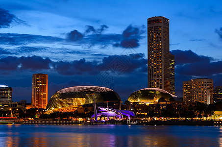 新加坡市中心码头湾的夜景新加坡市中心图片