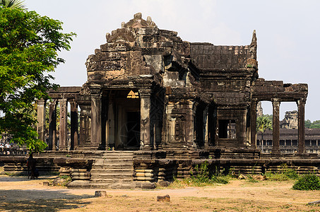 吴哥窟高棉寺庙建筑群的部分,东南亚的古代兰马克礼拜场所受游客的欢迎西姆收获,柬埔寨图片
