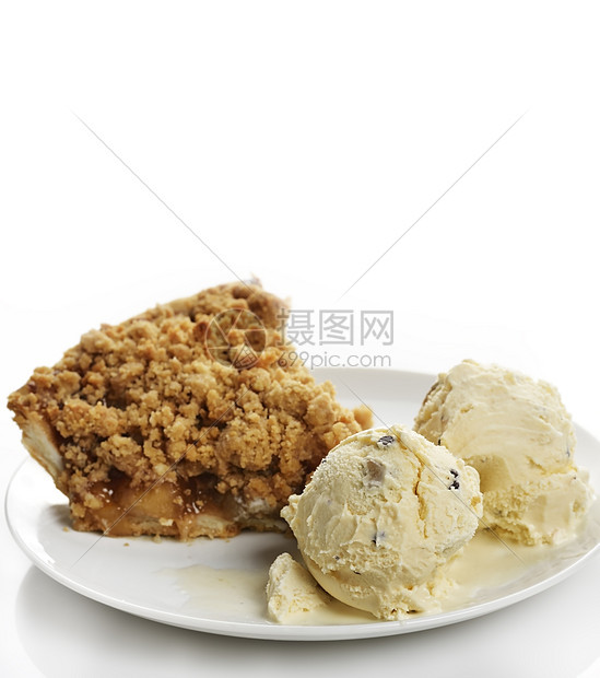 苹果派香草冰淇淋图片