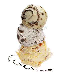 白色背景上分离的冰淇淋勺图片