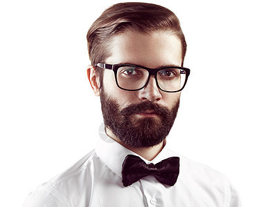 留胡子的英俊男人的肖像时尚照片商人图片