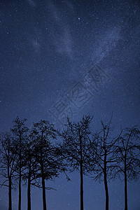 银河星系的夜空图像与自然轮廓图片