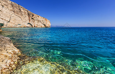 希腊Zakynthos岛上美丽的海洋景观图片