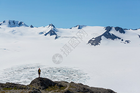 徒步旅行者出口冰川,凯奈峡湾公园,西沃德,阿拉斯加图片