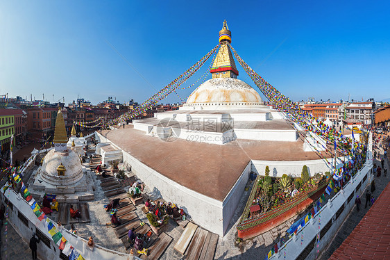 尼泊尔加德满都boudhanath多佛塔的明朝者图片