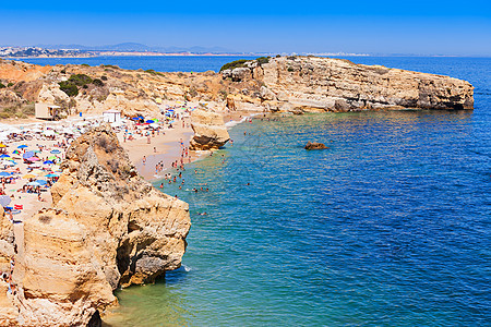 索拉费尔海滩阿尔布菲拉,阿尔加夫地区,葡萄牙背景图片