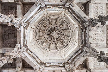 印度拉贾斯坦邦拉纳克普尔神庙的内部图片