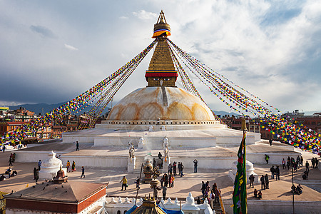 尼泊尔加德满都boudhanath多佛塔的明朝者图片