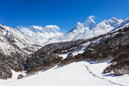 阿玛达布拉姆山珠穆朗玛峰地区,喜马拉雅,尼泊尔图片