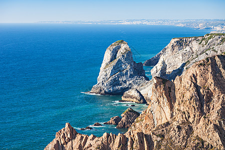 卡波达罗卡CapeRoca个披风,了葡萄牙大陆欧洲大陆的最西部图片