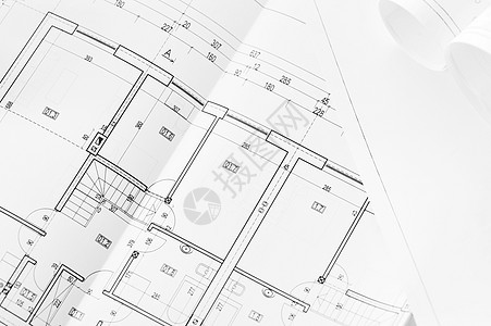 表格背景上的项目图纸堆图片