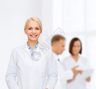 医疗保健医学微笑的女医生超过医生医院图片