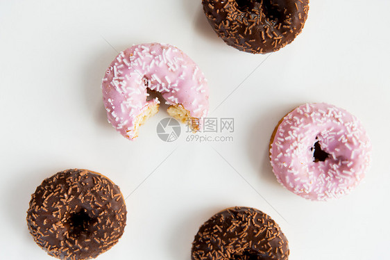 食物,垃圾食品饮食釉甜甜圈的白色图片