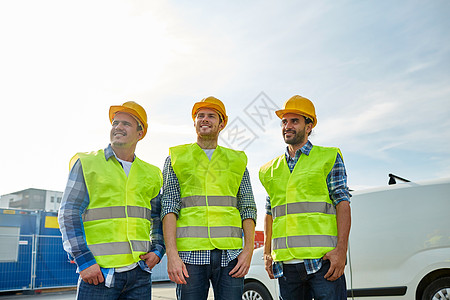 工业,建筑,建筑人们的快乐的男建设者高可见背心户外图片
