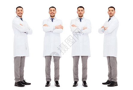 医学科学专业保健理念穿着白色外套的快乐医生图片