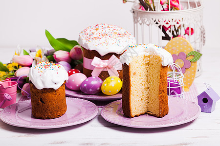盘子上的复活节蛋糕假日装饰复活节蛋糕图片