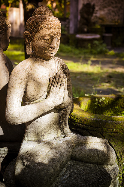 古老的石佛雕像印度尼西亚,巴厘岛xa图片
