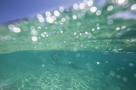 海洋背景清晰的蓝色波纹水族纹理图片