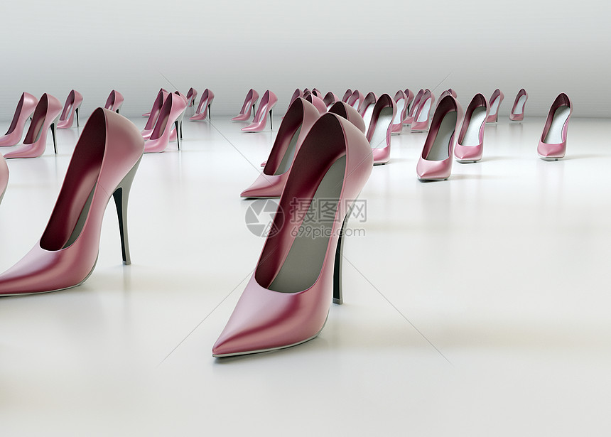 粉红色高跟鞋的抽象图片图片