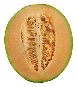 切格瓦拉半的橙色蜜瓜分离白色背景上背景