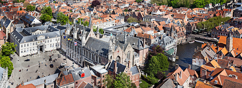 比利时钟楼布鲁日布鲁日鸟瞰全景图片