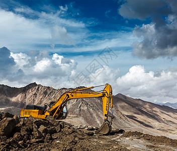 喜马拉雅山的道路建设拉达克,高清图片