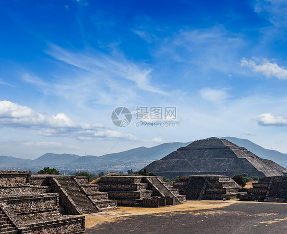 旅行墨西哥背景古老的太阳金字塔特奥蒂瓦坎墨西哥图片