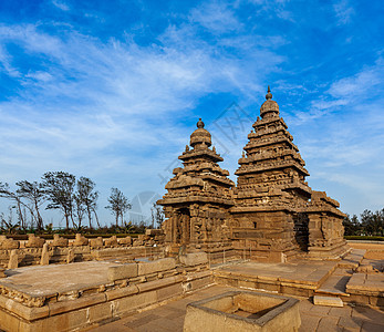 著名的泰米尔纳德地标海岸寺庙,世界遗产地点马哈巴利普拉姆,泰米尔纳德邦,印度图片