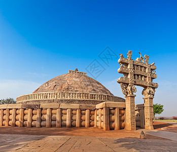 伟大的佛塔古老的佛教纪念碑印度马迪亚邦桑奇图片