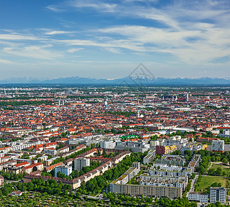 奥林匹克塔奥林匹克塔俯瞰慕尼黑慕尼黑,巴伐利亚,德国图片