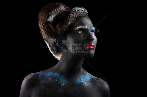 幻想艺术奢侈的女人,创造的未来主义身体艺术图片
