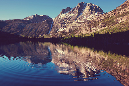 山中的湖图片