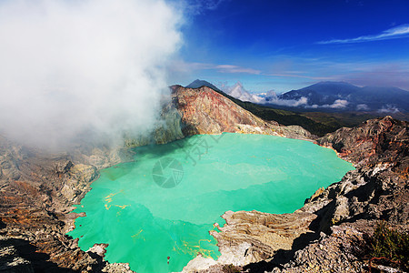 湖火山口火山艾根,爪哇,印度尼西亚图片