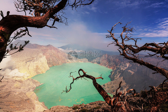 湖火山口火山艾根,爪哇,印度尼西亚图片