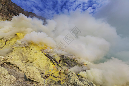 湖火山口火山艾根,爪哇,印度尼西亚图片