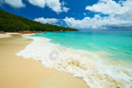 塞舌尔美丽的海滩,普拉斯林,安塞拉齐奥图片