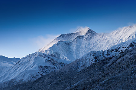 日出前安纳普尔纳山,喜马拉雅地区,尼泊尔图片