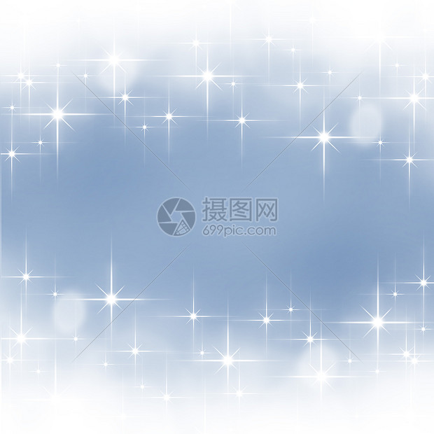 蓝色闪亮的星星诞背景