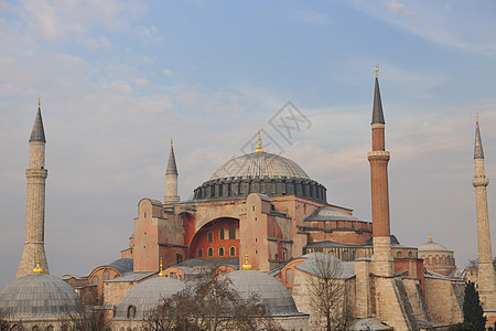 日落时伊斯坦布尔的美丽的旧清真寺图片