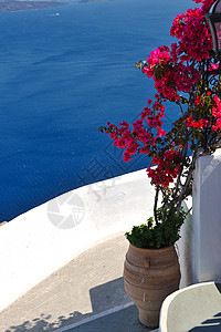 暑假美丽的硫化岛桑托里尼希腊图片