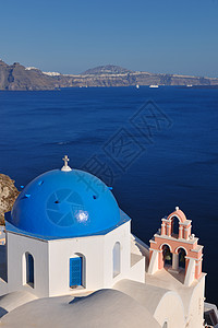 暑假美丽的硫化岛桑托里尼希腊图片