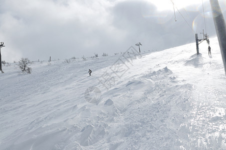 美丽的冬季景观与冰雪强风图片