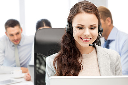 商业,技术呼叫中心的帮助热线运营商与耳机呼叫中心图片