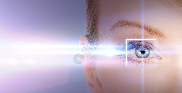 健康,视觉,视觉女眼睛与激光校正框架图片